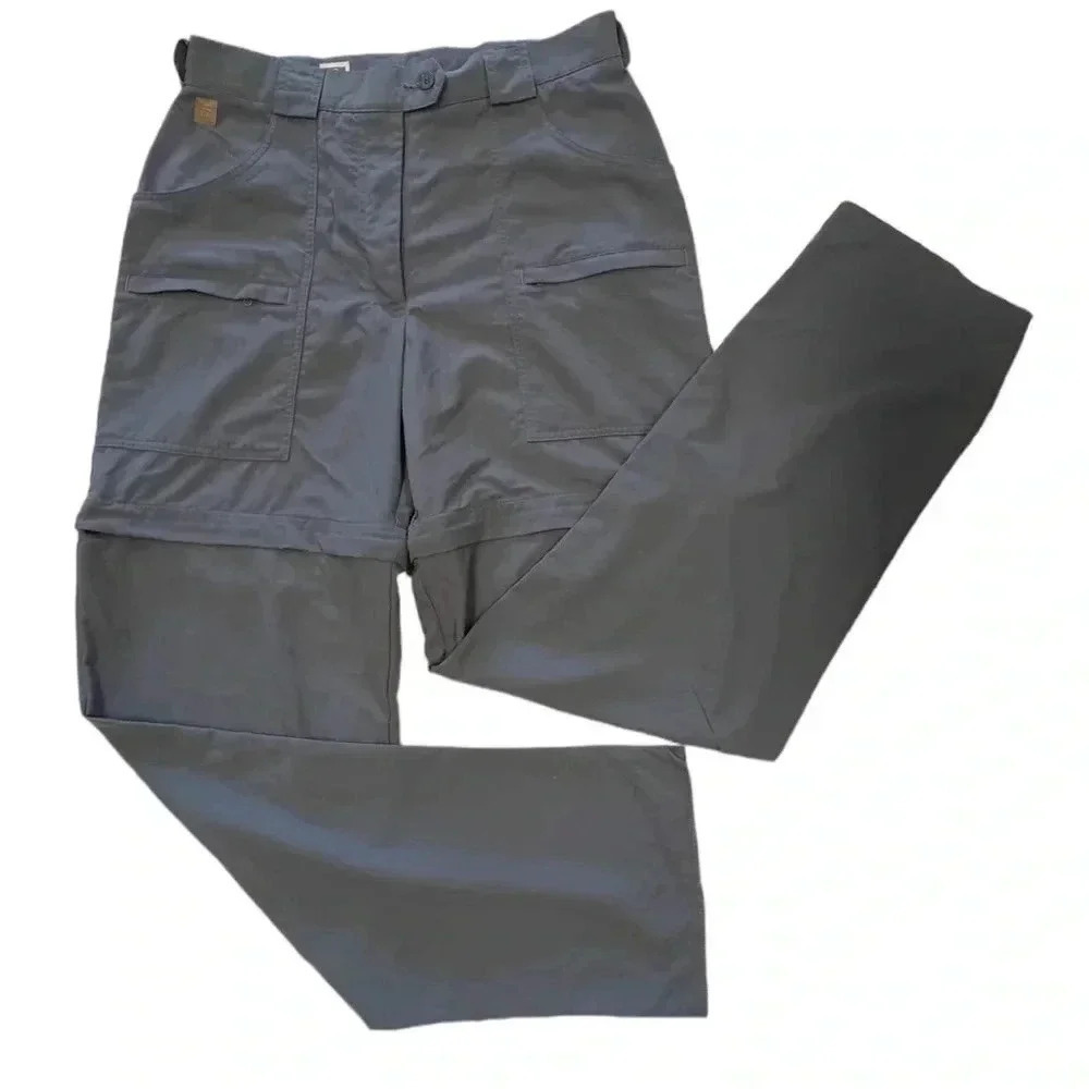 Tilley Grey Nylon Convertible Pants Cargo Shorts  Size 12